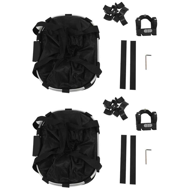 

2X Bicycle Bike Detachable Cycle Front Canvas Basket Carrier Bag Pet Carrier Aluminum Alloy Frame Pet Carrier