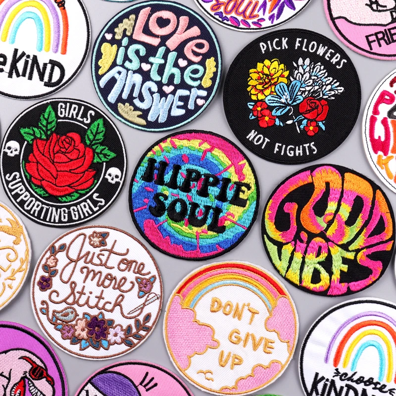 

Letters With Patch Iron On Patches For Clothing Proverb Maxim Embroidery Patches On Clothes Flowers Butterfly Patch For Clothes