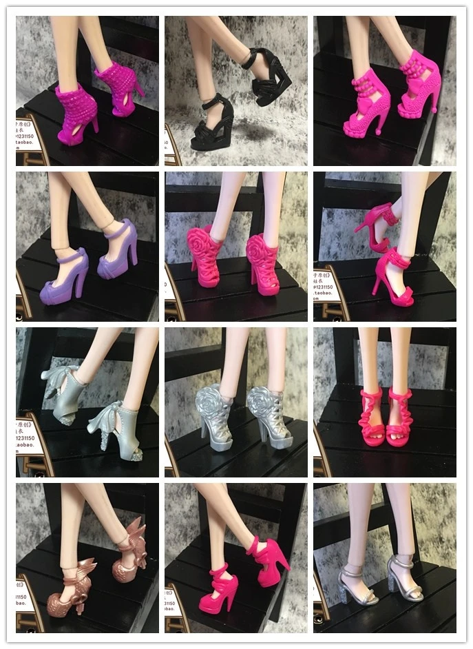 

1/6 New Original multiple Colorful Doll Accessories Fashion Sneaker Flat Shoes Genuine Sandals Shoes for Barbie Doll Shoes