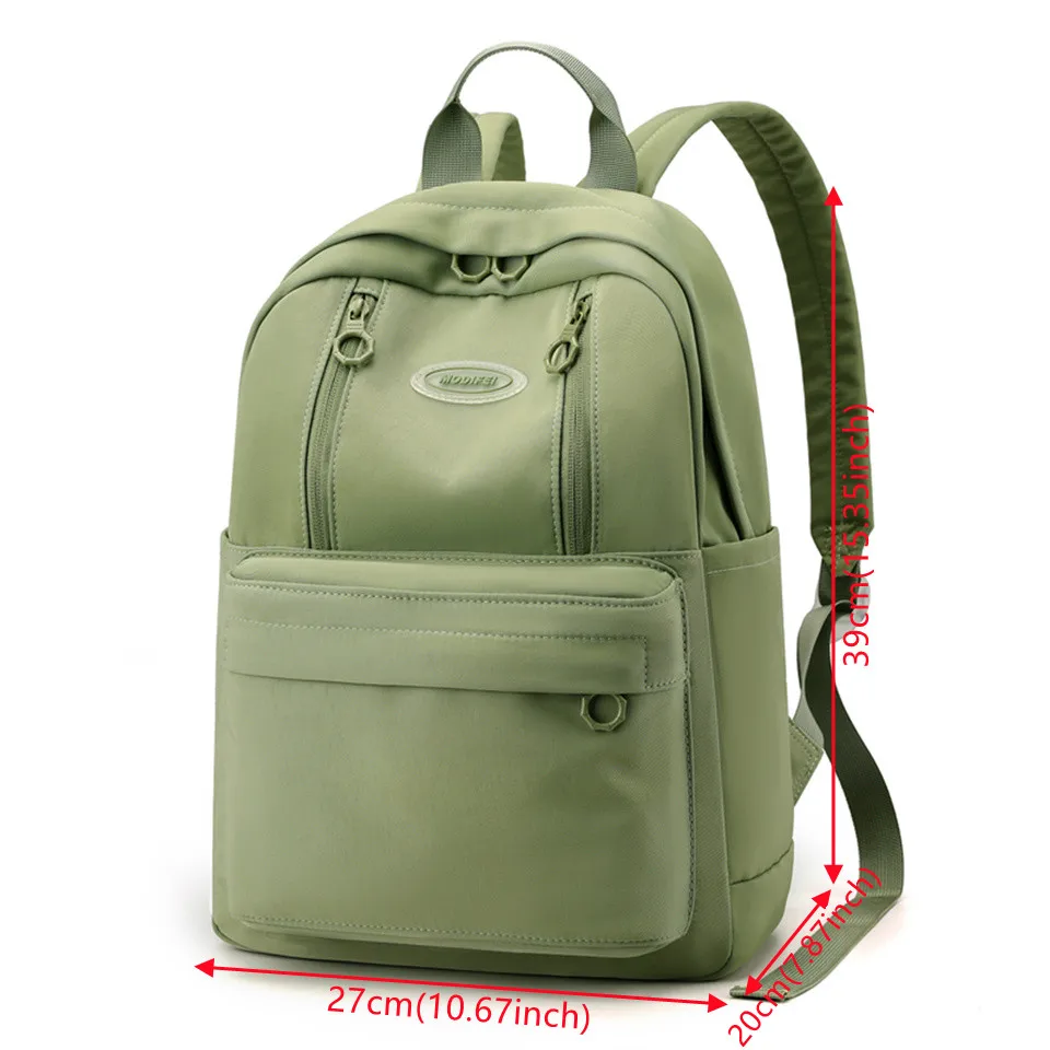 Fashion Woman Backpack Waterproof Nylon Soft Handle Solid Multi-pocket Travel Zipper Shoulder Backpack School Bag