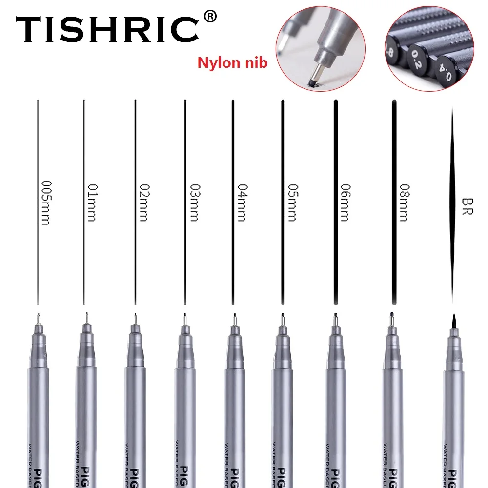 

TISHRIC, 9 шт., 8050, масляный маркер с длинной головкой, фломастеры для рисования, ручка для ручной росписи, набор капиллярных ручек для рисования ...