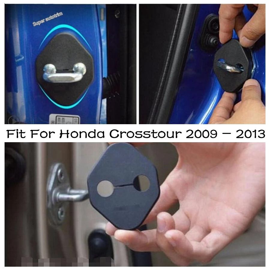 

Car Inner Door Lock Decoration Cover Kit 4PCS Fit For Honda Crosstour 2009 2010 2011 2012 2013 Black Modification Accessories