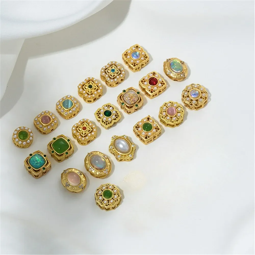 Матовое золото инкрустированный жемчугом и опалом лунный свет опал