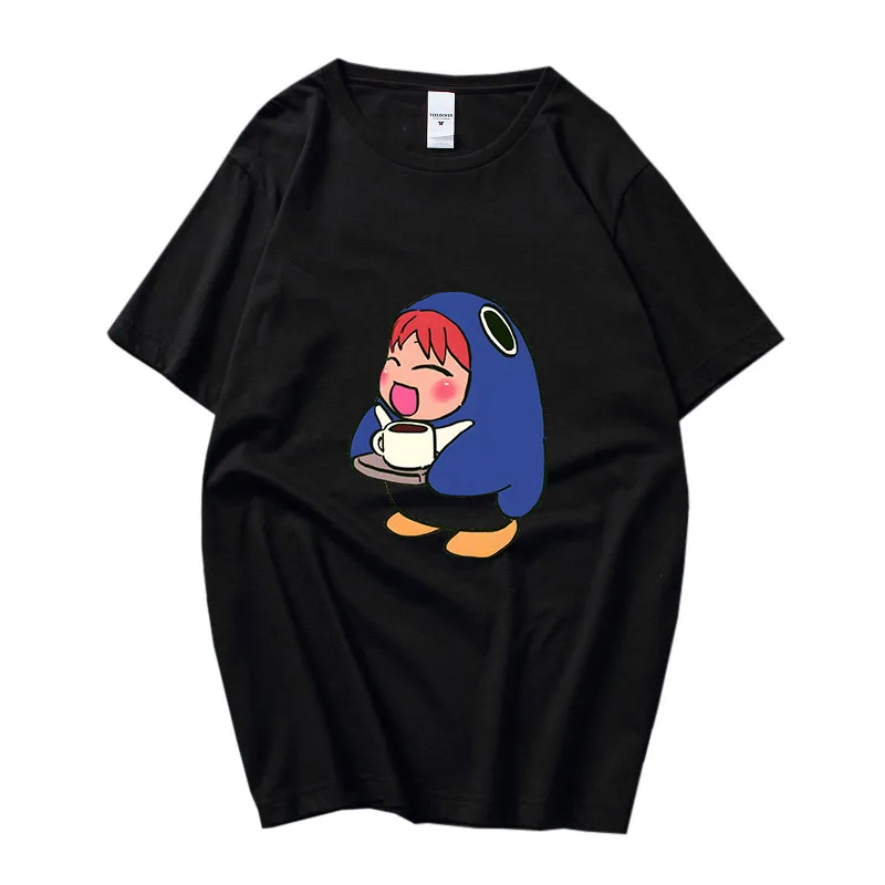 

Azumanga Daioh Penguin Serving Coffee T Shirts Men/women Fashion Manga/Comic T-shirts 100% Cotton Tshirts Aesthetic High Quality