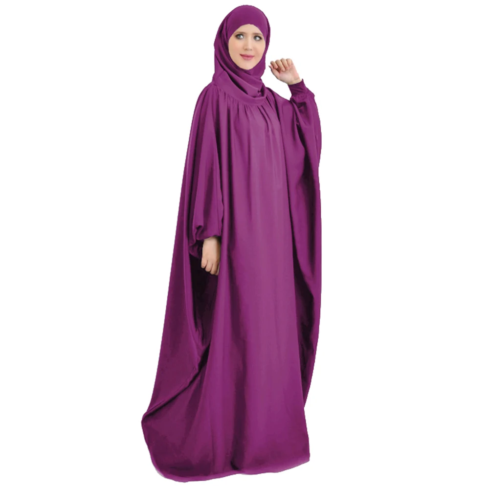 Muslim Women Hooded Abaya Prayer Garment Hijab Dress Arabic Robe Overhead Kaftan Khimar Jilbab Eid Ramadan Gown Islamic Clothes