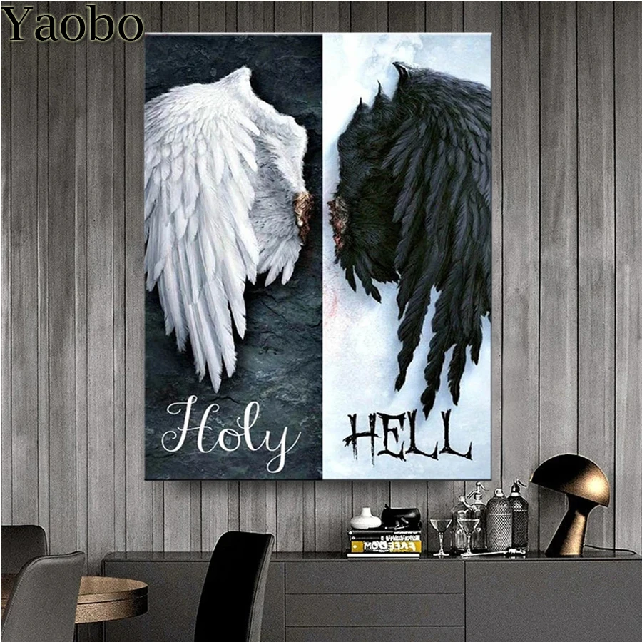 

Алмазная живопись с ангельскими крыльями демона, новая коллекция 2022 дюймов, искусство вышивки крестиком 5D, Набор для творчества