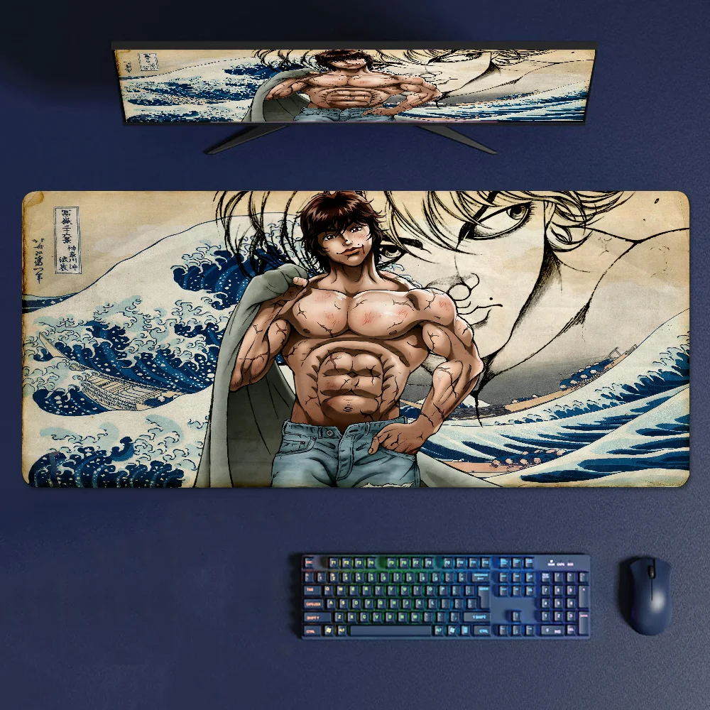 Фото Baki Hanma Yujiro Manga Baki The Grappler Аниме Коврик для мыши Большой игровой коврик для мыши LockEdge Утолщенный коврик для компьютерной клавиатуры и стола №4