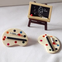dollhouse furniture miniature wooden palette blackboard accessories decorations childrens educational toys house decor