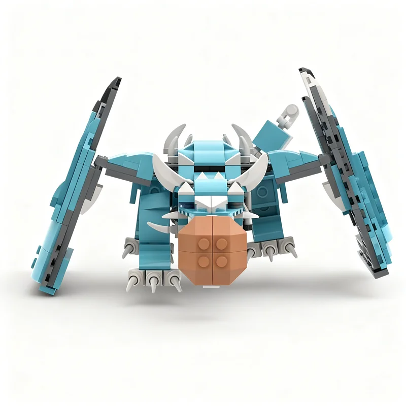 Фото 484 детали MOC Vorkath Blue Dragon: Мини-фигурка, Масштабная модель замка, Строительные блоки, Конструктор, Обучающая игрушка, Рождественский подарок, Кирпичики №2