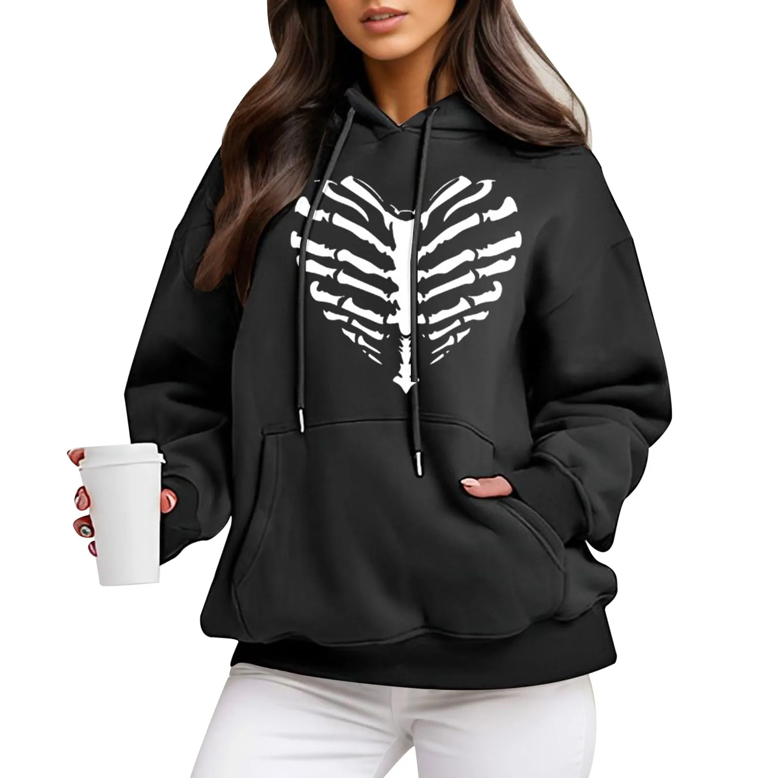 

Womens Sweatshirts Fleece Long Sleeve Shirts Pullover Fall Clothes With Pocket Hoodies Ladies Hoodie