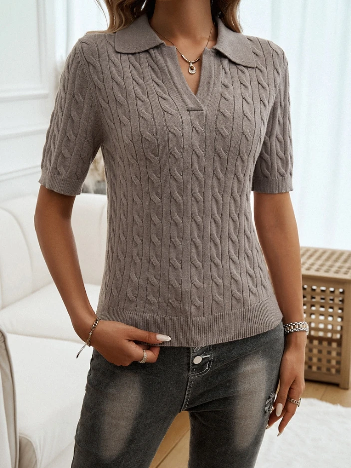 Элегантный и модный Повседневный Топ для женщин облегающий трикотажный свитер с