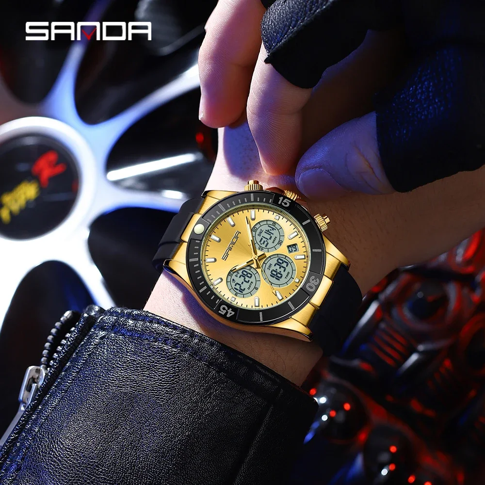 SANDA Роскошные электронные часы Многофункциональные светодиодные ночники с