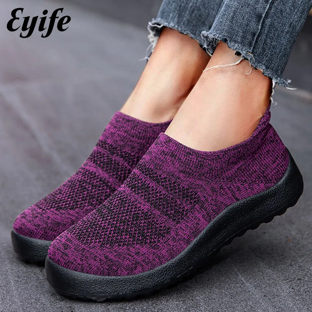 

Women's Fashion Sneakers 2023 Spring New Breathable Slip On Ladies Running Sport Shoes 35-44 Larged-Size Female Vulcanize Shoes