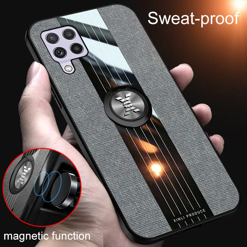 

Samsung M32 Matte Leather Case For Samsung Galaxy M32 Car Magnetic Ring Holder Cover For Galaxy M 32 M325 SM-M325F Armor Cases