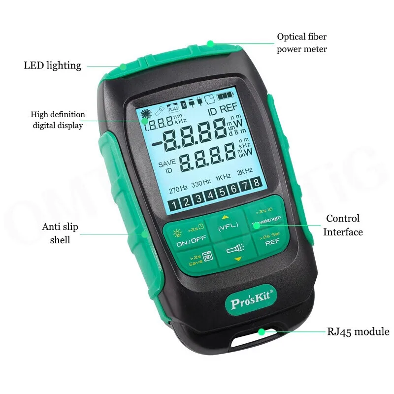 Бесплатная доставка Proskit MINI оптоволоконный измеритель мощности OPM лазерный