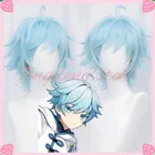 Парик для косплея Genshin Impact Chongyun, термостойкие синтетические волосы светло-голубого цвета, парики для косплея аниме