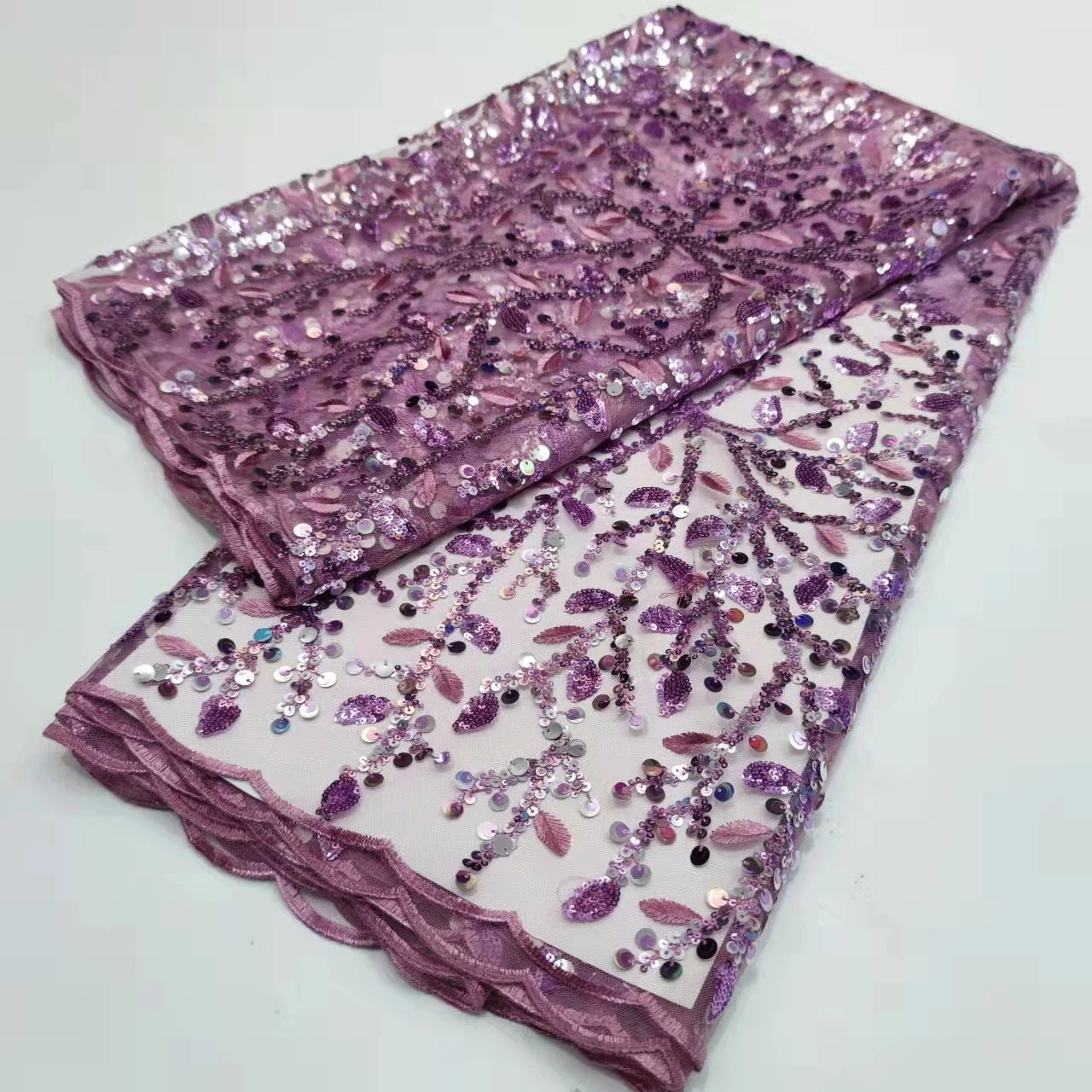 Новейшая нигерийская кружевная ткань высокого качества с блестками аппликация