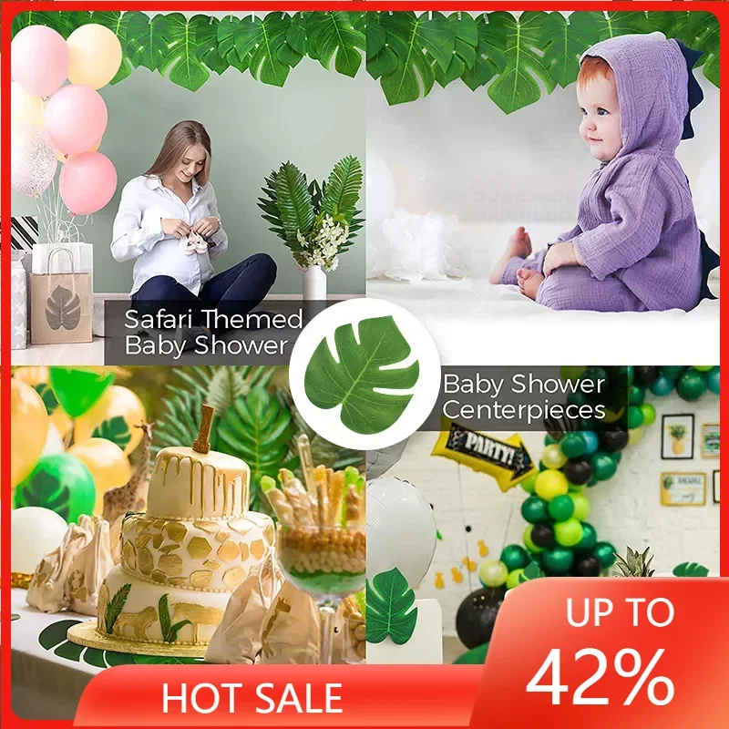 

Artificial Tropical Palm Leaves Hawaiian Luau Safari Jungle Party Decoration Summer Wedding Birthday Home Table Decor Fake Plant