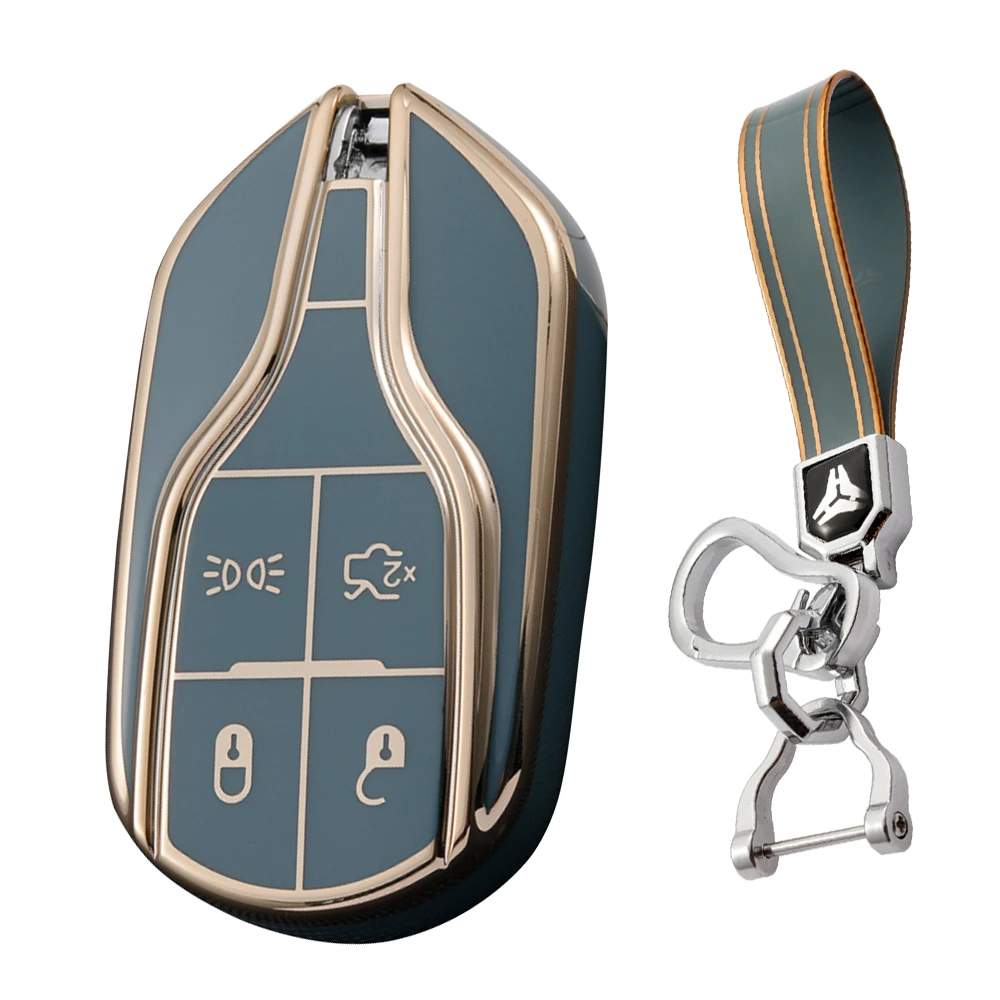 

TPU Car Key Case Shell For Maserati Levante GT Quattroporte Ghibli 4 Button Smart Key Holder