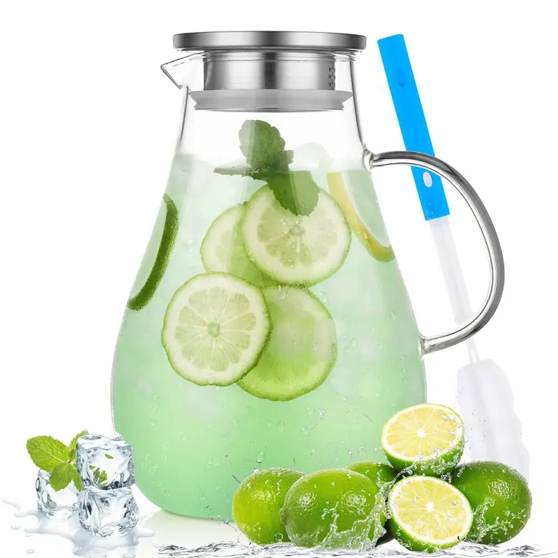 

77oz Glass Pitcher, Water Jug for Homemade Juice & Iced Tea, Clear Beverage Pitcher
