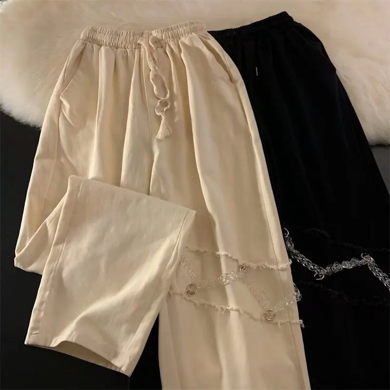 

Japanese fashion hiphop khaki chain pants men's tide brand ins high street design loose casual fall wide leg pants ZCSMLL