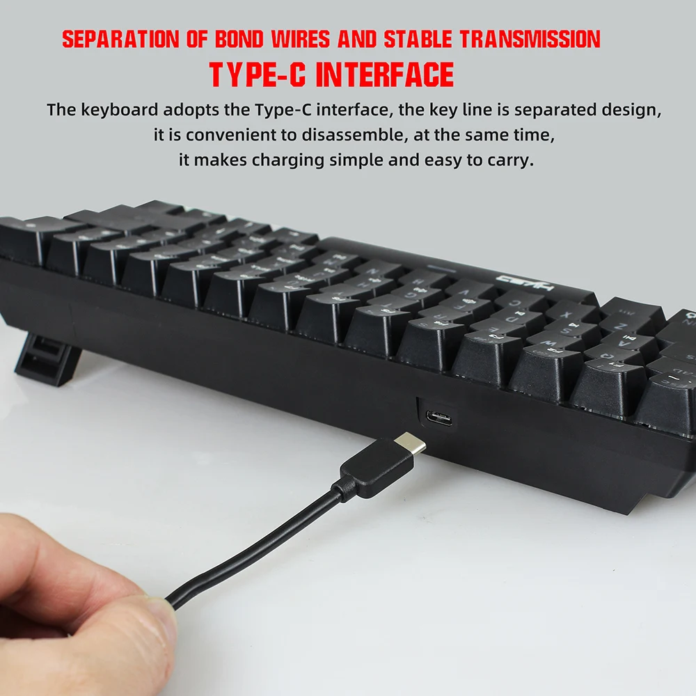 mini keyboard 61 keys gaming mechanical keyboard usb wired rgb backlit gamer mechanical keyboard for desktop laptop sk61 gk61 free global shipping