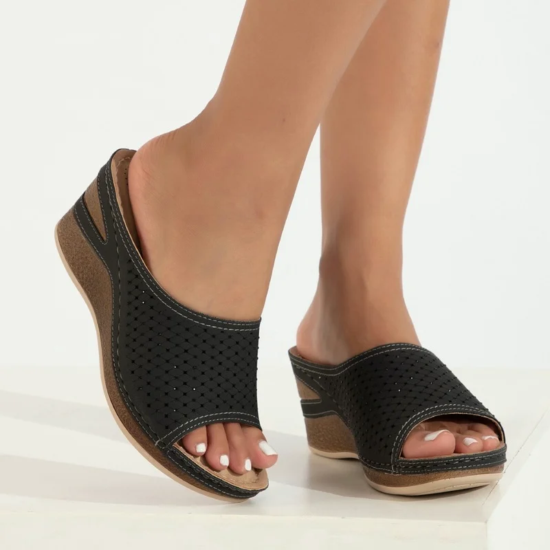 

New Wedges Slippers Women Fashion Fish Mouth Sandals Woman Lightweight Slope Heels Shoes Beach Flip Flops Women Plus Size