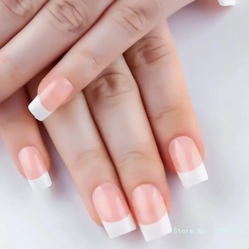 Накладные ногти 120x/коробка накладные с французским кончиком полным покрытием