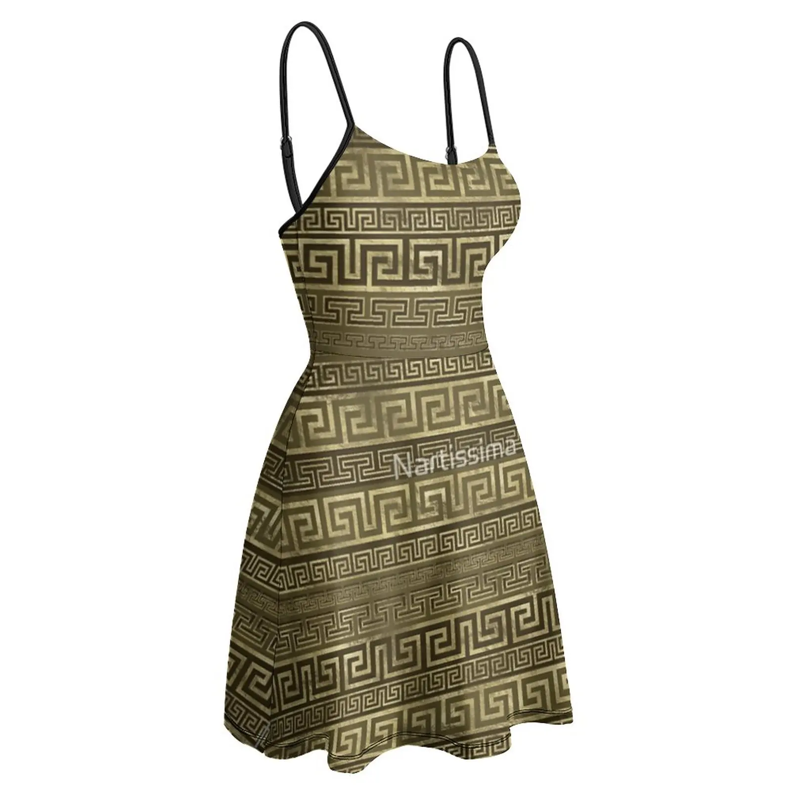 Греческий ключ орнамент Meander 3 женское платье на бретельках Новинка Сексуальная