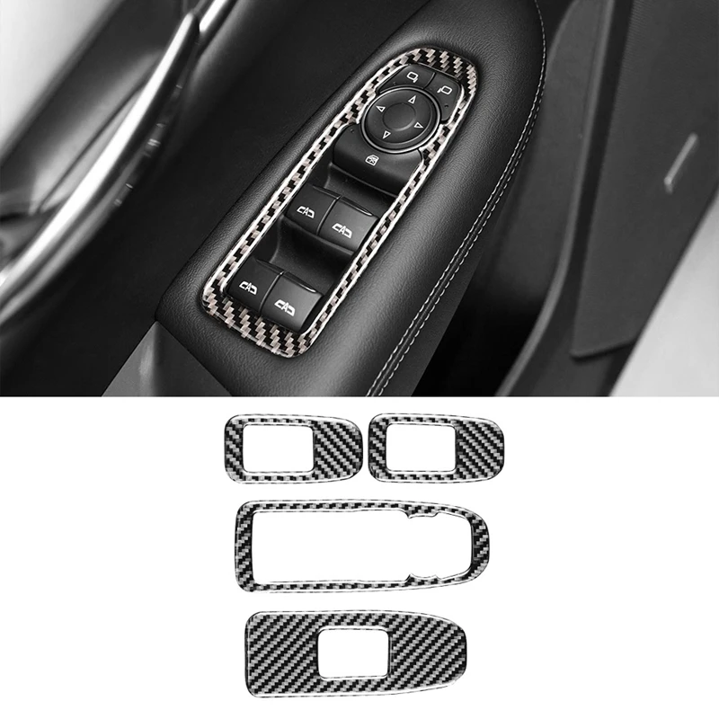 

Наклейка на панель переключателя стеклоподъемника автомобиля, наклейка из углеродного волокна для Cadillac XT5 2016 2017 2018 2019 2020, аксессуары