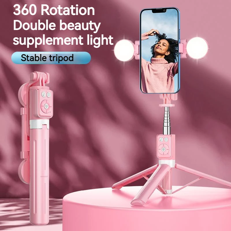 

Bluetooth Wireless Selfie Stick Portable Ring Fill Light Folding Phone Stand For Iphone Xiaomi Makeup Video Live Tripe Selfie
