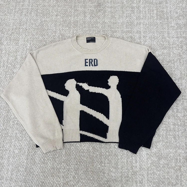 Зимний жаккардовый свитер ERD Enfants Riches Deprimes для мужчин и женщин короткие широкие