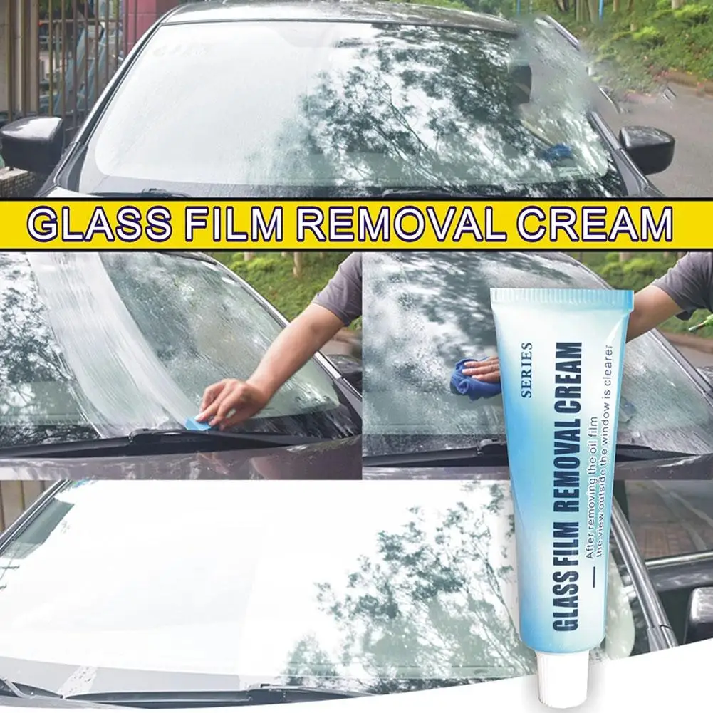 2PCS/SET Car Glass Film Removal Cream Oil Film Remover Car Cleaning Paste Windscreen Cleaner Wiper Car Windshield Window Cleaner images - 6