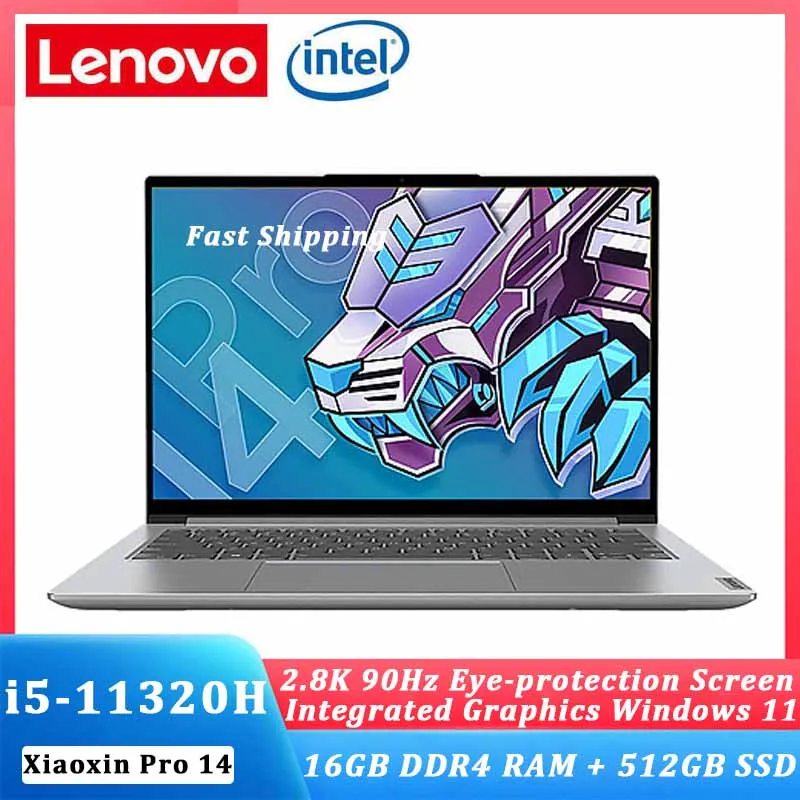 

New Lenovo Xiaoxin Pro 14 laptop Intel i5-11320H Windows 11 14.0inch 16GB RAM 512GB SSD 2.8K 90Hz IPS Screen Ultraslim Notebook