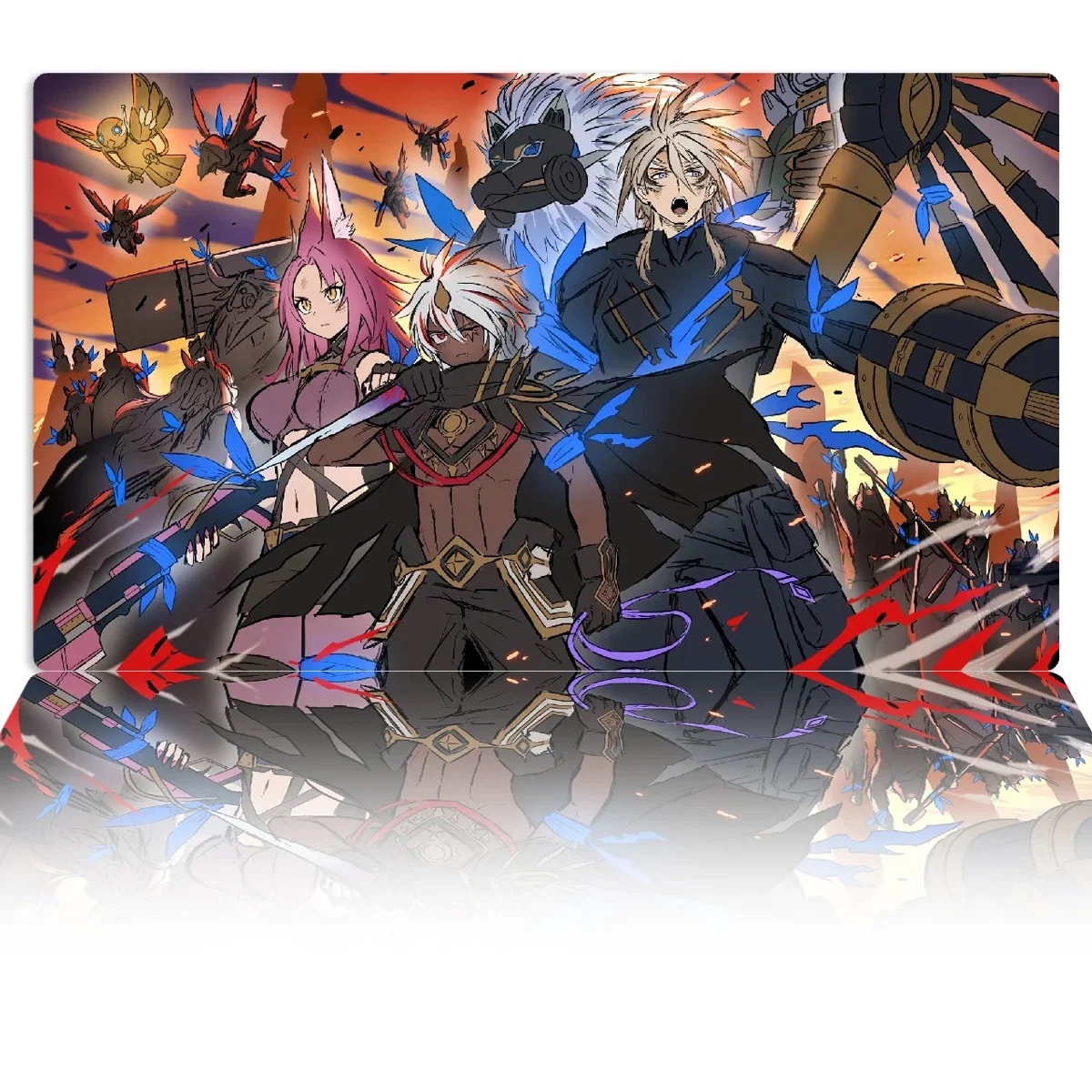 YuGiOh Playmat Tri-Brigade Shuraig &amp Ferrijit Fallen of Albaz TCG CCG Коллекционный коврик для карточных игр