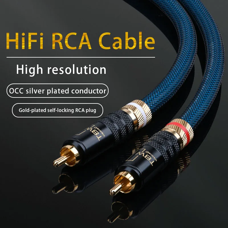 

ATAUDIO 1 Pair Rca Cable G5 Top Grade Silver Plated RCA Male to Male Cable