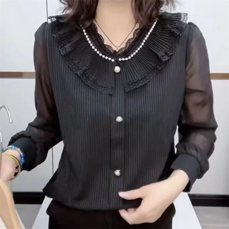 Женская тонкая трикотажная рубашка с V-образным вырезом и длинным рукавом