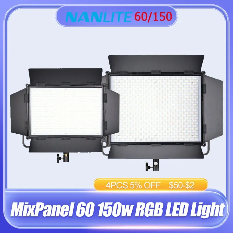 

Nanlite MixPanel 60 150w RGB LED Video Light Panel Bi-color Studio Photography Lamp Special effects soft/hard light 2700k-7500k