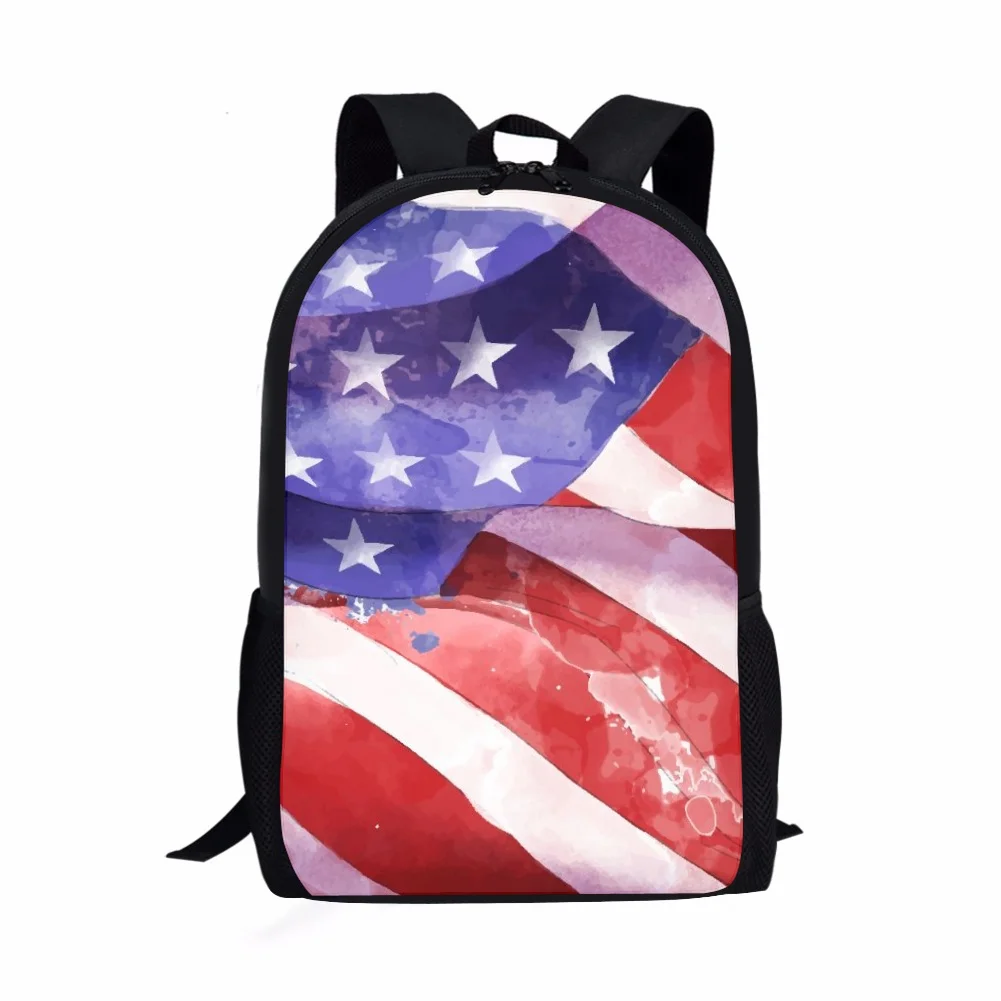 Дизайнерские школьные рюкзаки с флагом США, Детские вместительные ранцы, ранцы на плечо для новых студентов
