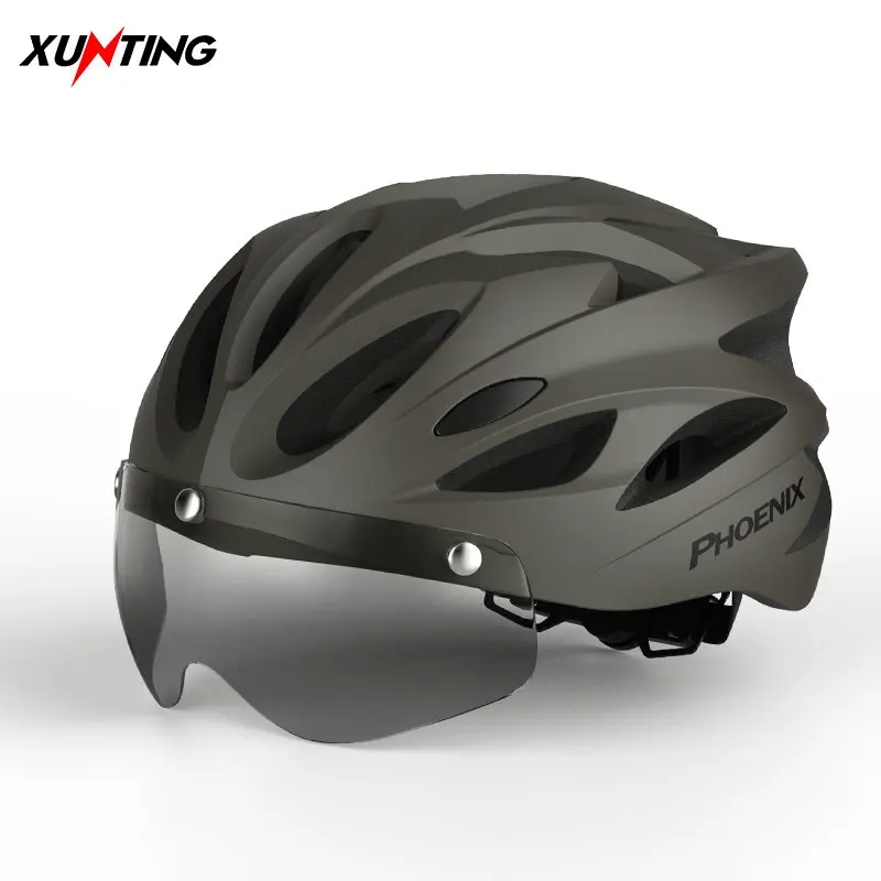 

Xunting Bike Helmet with LED Light Breathable Cycling Helmet Adjustable Size EPS Integrally-Molded MTB Road Bicycle Helmet