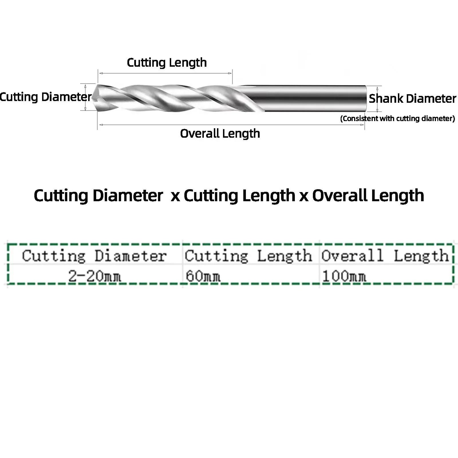 Твердосплавное спиральное сверло HRC45 ° 3 мм-20 мм расширенное из вольфрамовой