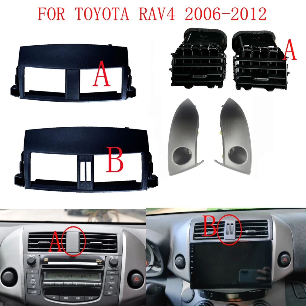 Фото HUIYAN для Toyota RAV4 2006 2007 2008 2009 2010 2011, центральная приборная панель, вентиляционная панель, замена крышки выхода воздуха №2