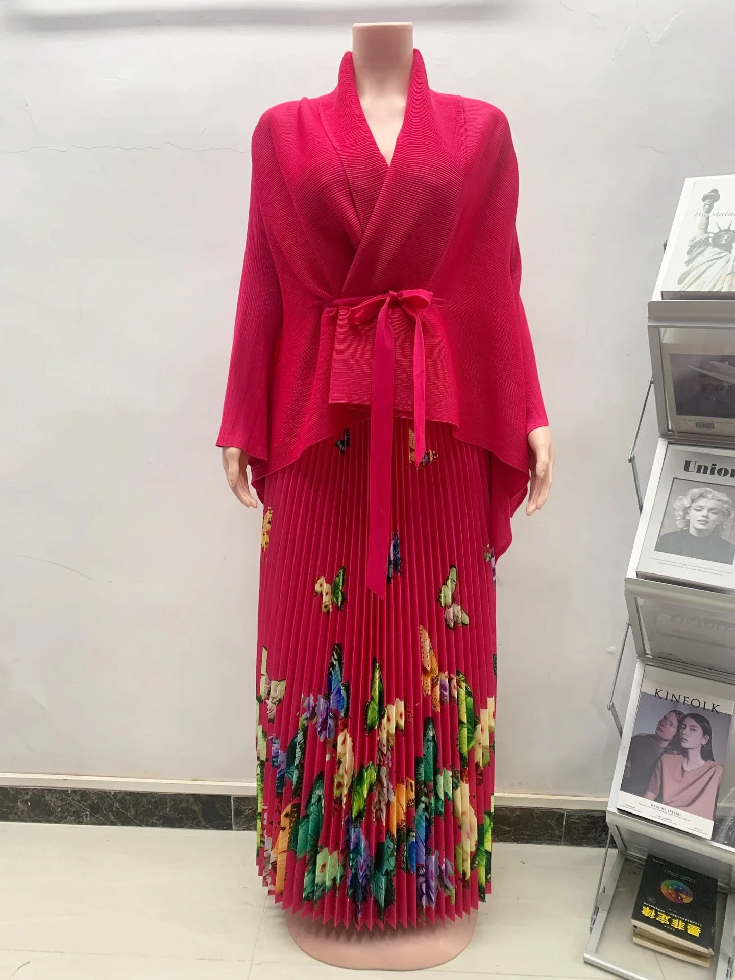 YUDX Miyake плиссированный комплект из 2 предметов 2024 новый топ на шнуровке с высокой