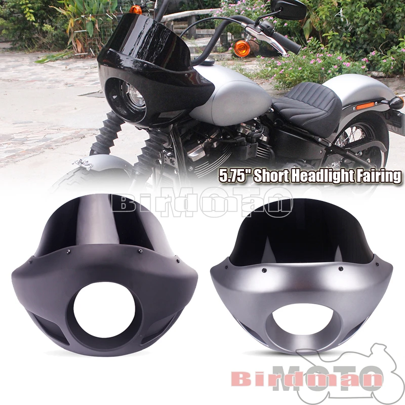 

Tall/Short 35-49mm Fork Sport Fairing 5.75 inch Headlight Wind Shield For Harley Sportster Softail Dyna Cafe Racer Headlamp Mask