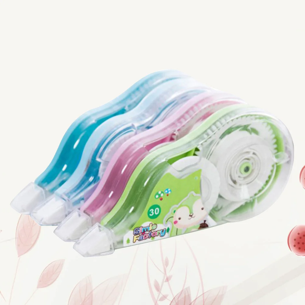 

4 Pcs Correction Tape Eraser Tapes Double Sided Adhesive Dots Stick Office Roller Pupils