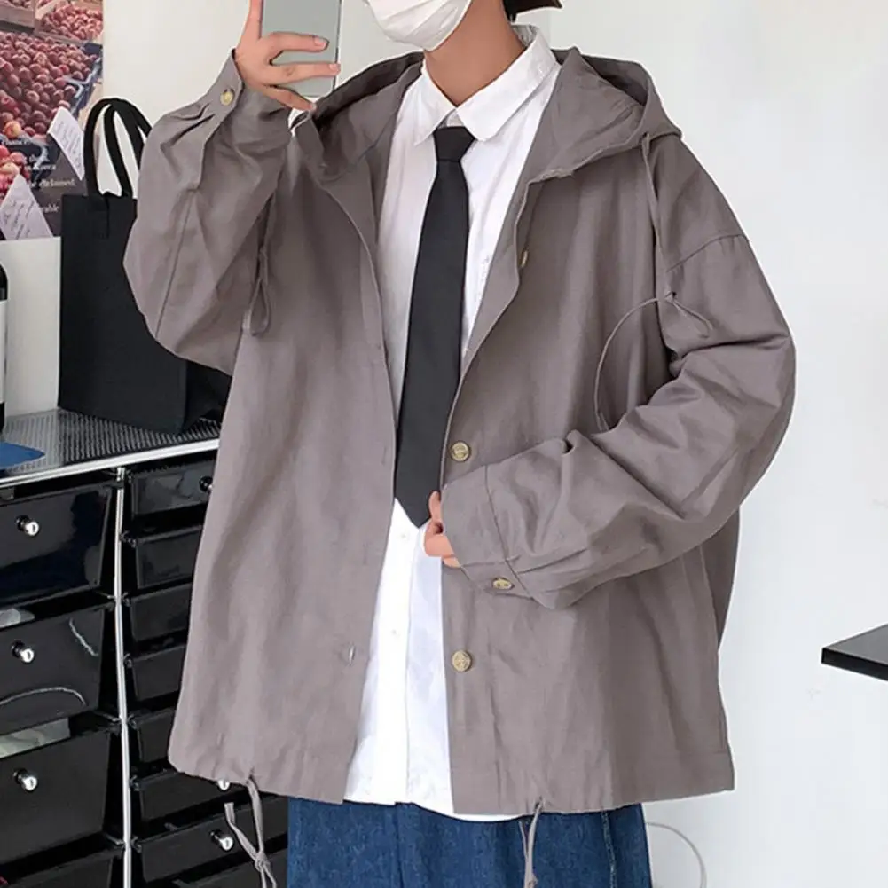 

Simple Men Shirt Comfortable Wearing Casual Shirt Hooded Quick Drying Male Shirt Daily Wear