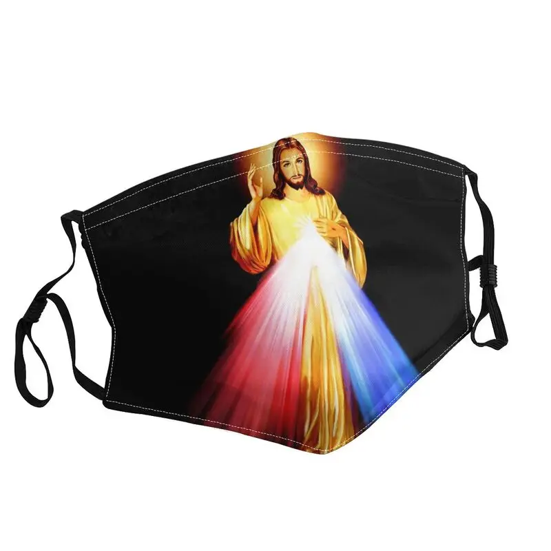 

Divine Mercy Lord Jesus I Trust In You Reusable Unisex Adult Mouth Face Mask Jesus Protection Cover Respirator Mouth-Muffle