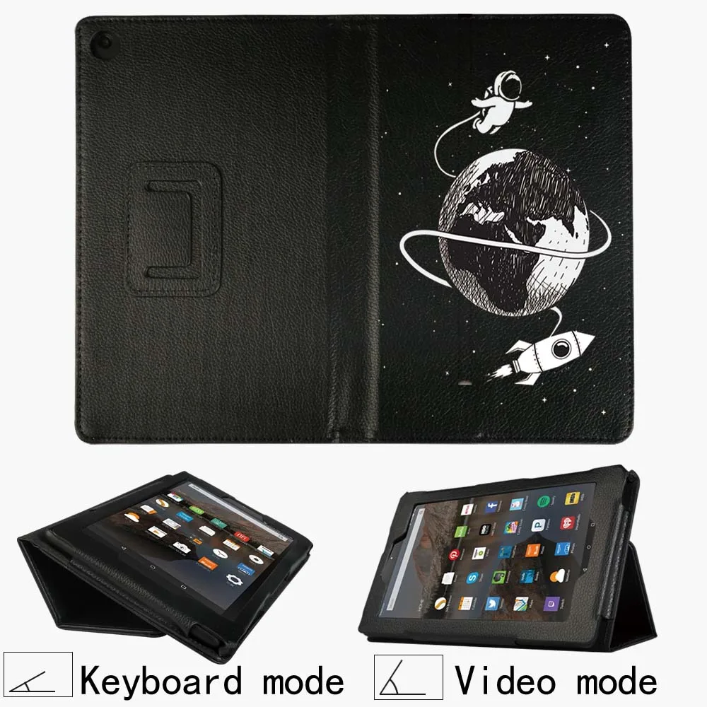 

Flip Tablet Case for Fire 7(2015/2017/2019)/HD 8(2016/2017/2018)/HD 10(2015/2017/2019) Astronaut Series PU Leather Stand Cover