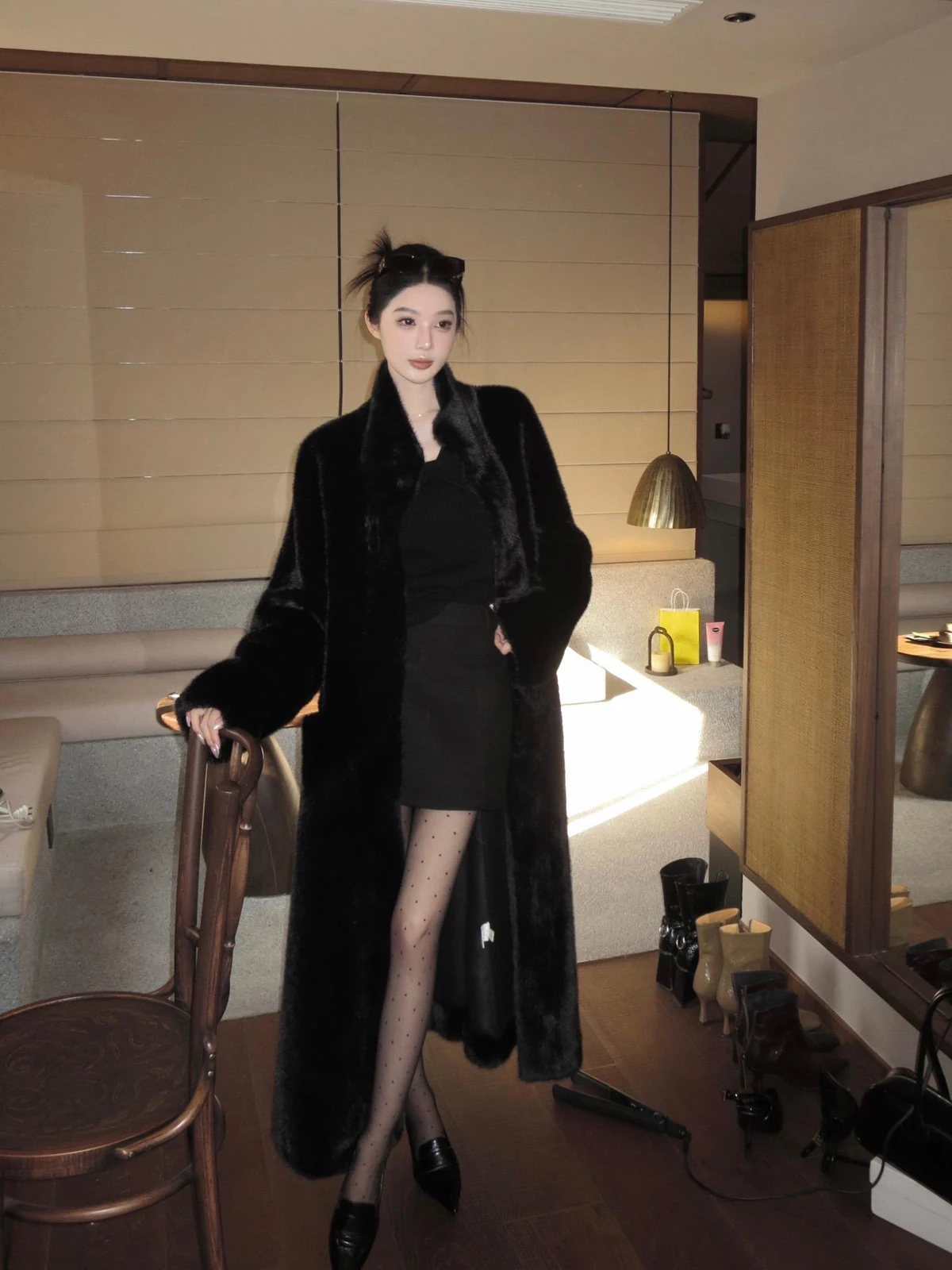 Tamboer Mink Velvet Environmental Protection Fur Mink coat Integrated Loose Korean Sle Outerwear Women Winter Long