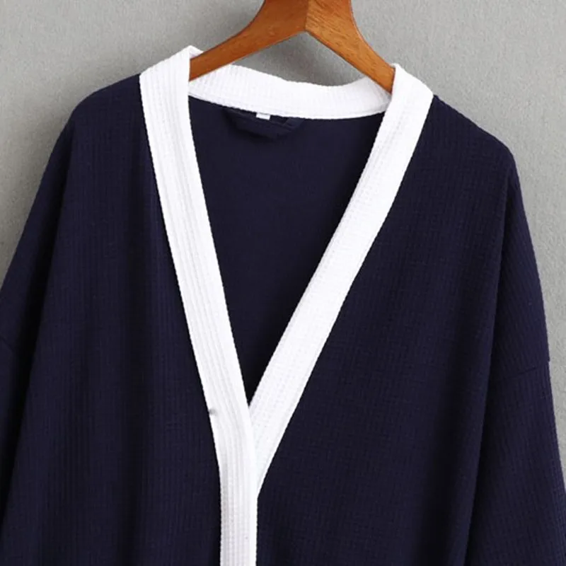 Robe For Men Spring And Summer Long Sleepwear Robe Long-sleeve Cotton thin Nightgown Men Plus Size